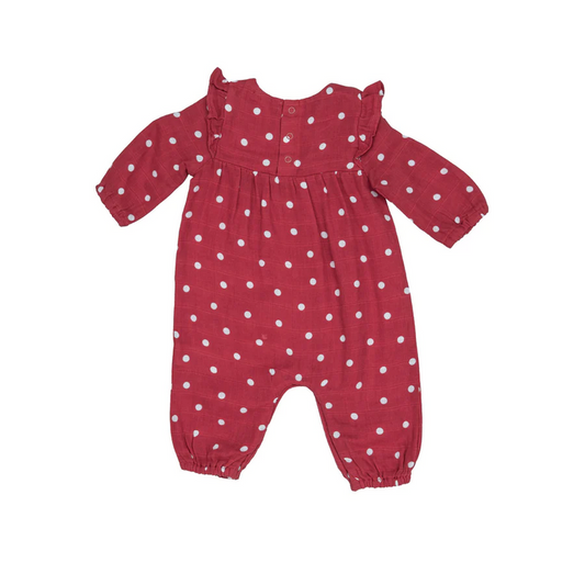 Polka Dot Ruffle Sleeve Romper - Southern Belle Boutique