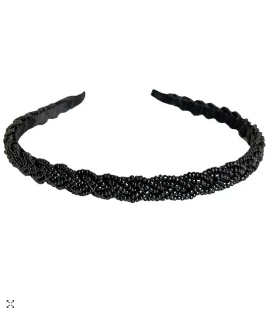 Headband Thin - Black Rush Beads - Southern Belle Boutique