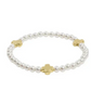 Signature Cross Small Pearl Pattern 3mm Bead Bracelet - Gold - Southern Belle Boutique