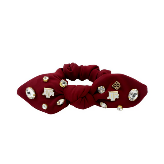Texas A&M Maroon Logo Bow Scrunchie - Southern Belle Boutique