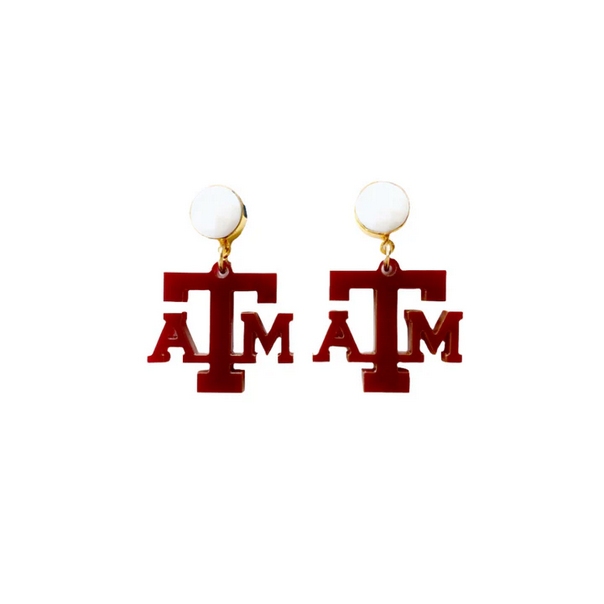 Texas A&M Mini Maroon A&M Earrings - Southern Belle Boutique