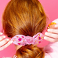 Shimmer Bow Scrunchie with Hand Sewn Crystals in Pink - Southern Belle Boutique