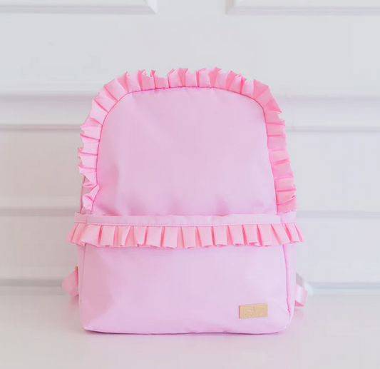 Ruffled Nylon Backpack - Pink