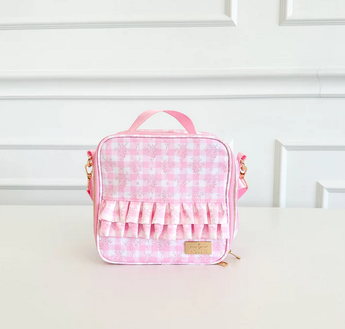 Ruffled Nylon Lunchbox - Pink Floral
