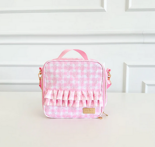 Ruffled Nylon Lunchbox - Pink Floral
