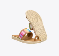 Maui Breeze Toe Loop Sandal - Tan/Multi Rainbow