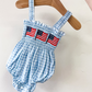 Gingham Flag Romper - Southern Belle Boutique