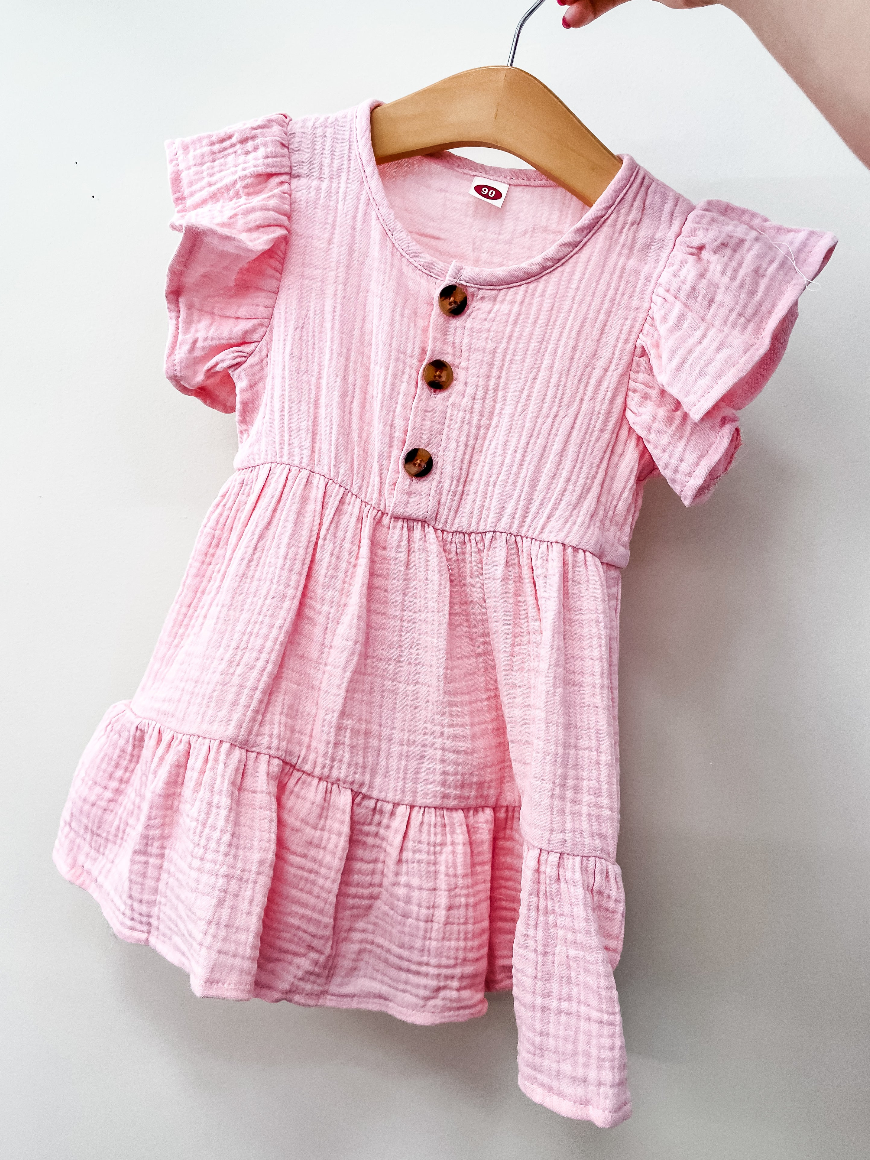 Linen Pink Dress - Southern Belle Boutique