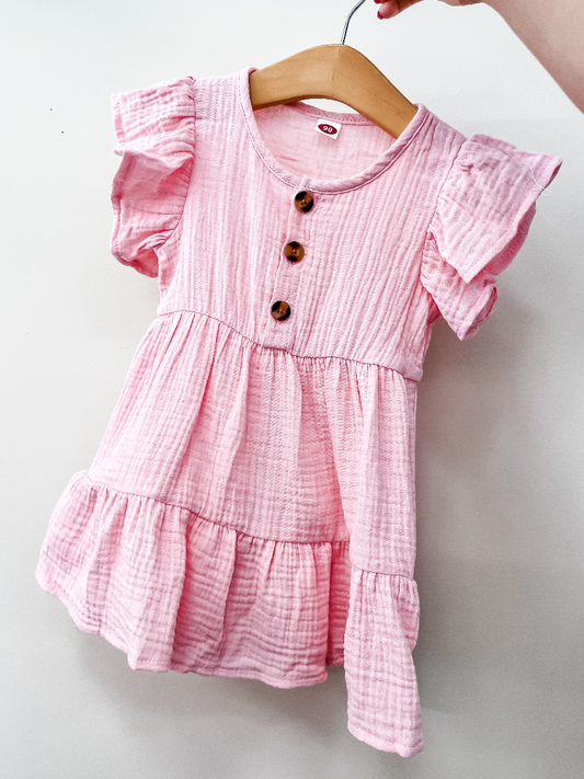 Linen Pink Dress - Southern Belle Boutique