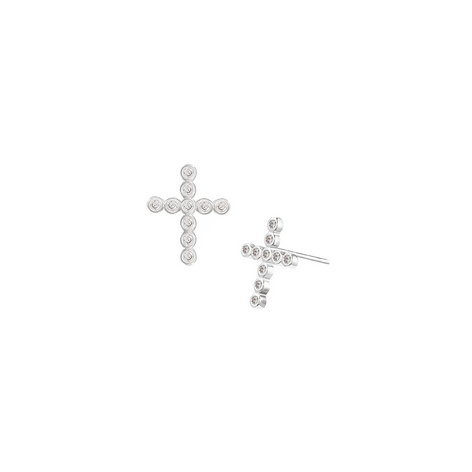 Legacy Cross Stud Earrings - Silver - Southern Belle Boutique