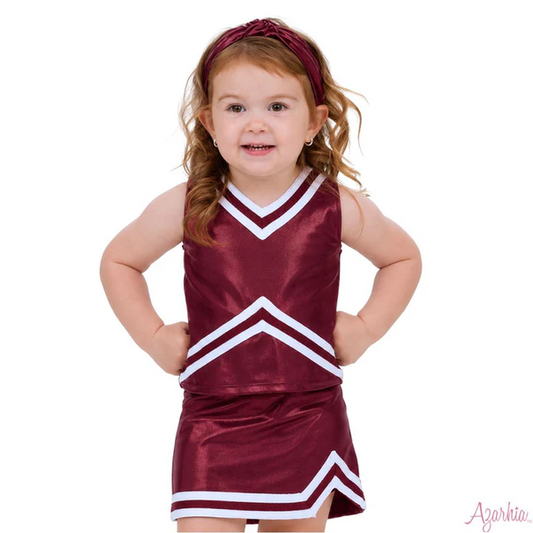 Shimmer Cheer Suit - Maroon - Southern Belle Boutique