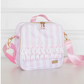 Ruffled Nylon Lunchbox - Pink Polka Stripe