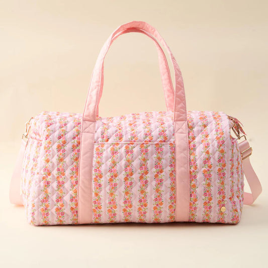 On-The-Go Quilted Weekender Bag-Petal Parade Pink - Southern Belle Boutique