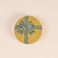 Holiday Gift Bow Green Wood Enamel Coaster