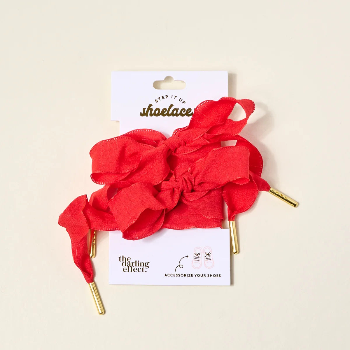 Step It Up Shoelaces- Frilly Red