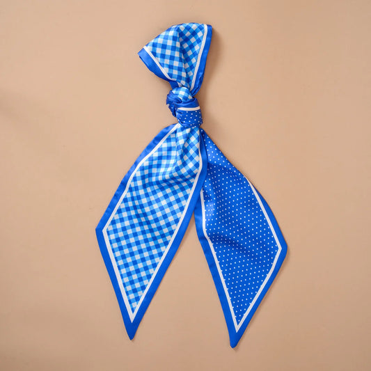 Twirl & Tie Scarf Accessory- Gingham Blue