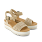 Diana Wedge Sandal - Champagne Metallic Basket Weave - Southern Belle Boutique