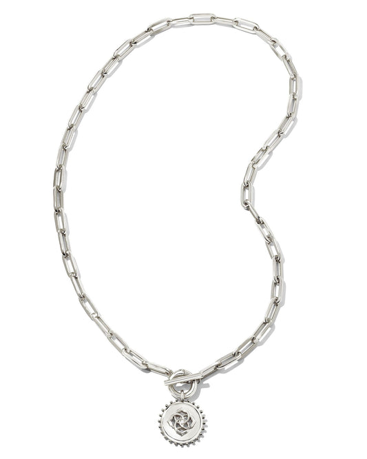 Brielle Medallion Chain Necklace - Silver - Southern Belle Boutique