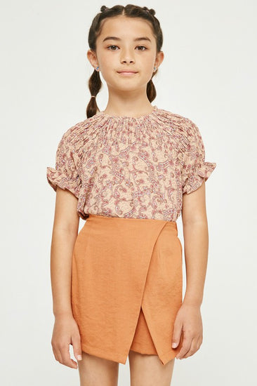 Girls Rust Skort - Southern Belle Boutique