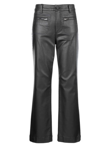 Kelsey Black Coated w Zip Pant