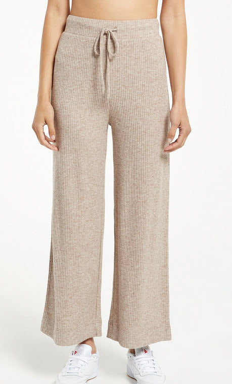 Marlo Rib Pant Heather Latte - Southern Belle Boutique