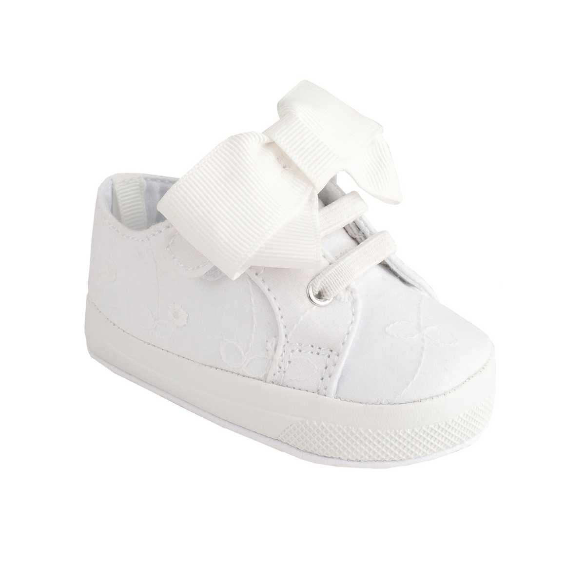 White Eyelet Sneaker w/Bow - Southern Belle Boutique