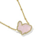Bunny Short Pendant Necklace - Gold Matte Blush Pink Dichroic Glass - Southern Belle Boutique