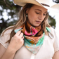 Rodeo Rose in Copper Wild Rag Western Silk Scarf - Southern Belle Boutique