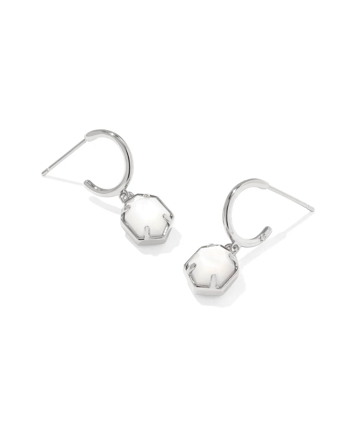 Tomon Huggie Earrings - Silver Mother of Pearl