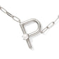 Pearl Initial P Short Pendant Necklace - Silver - Southern Belle Boutique
