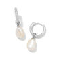 Willa Pearl Huggie Earrings Silver White Pearl - Southern Belle Boutique