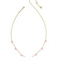 Lillia Butterfly Enamel Strand Necklace Gold Pink Enamel