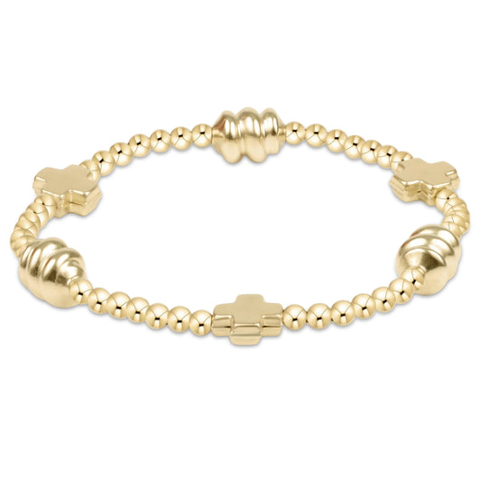 Signature Cross Gold & Admire Gold 3mm Gold Bracelet - Southern Belle Boutique