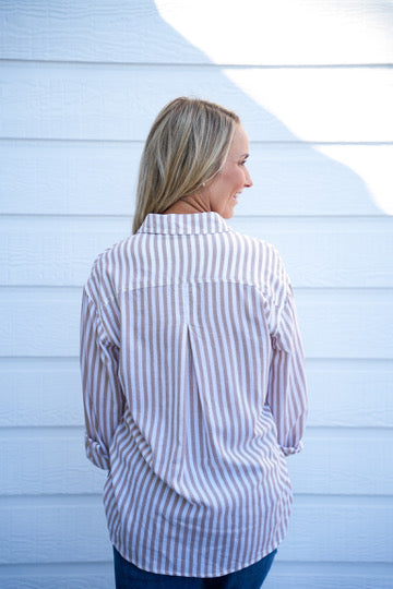 Time Will Tell Taupe Shirt