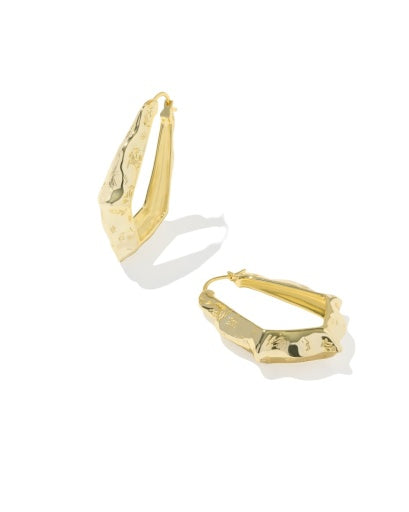 Adriana Scallop Frame Hoop Earrings - Gold - Southern Belle Boutique