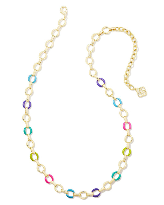 Kelsey Chain Necklace Gold Multi Mix - Southern Belle Boutique