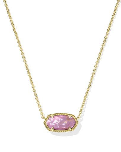 Elisa Pendant Necklace Gold Light Mauve Illusion - Southern Belle Boutique