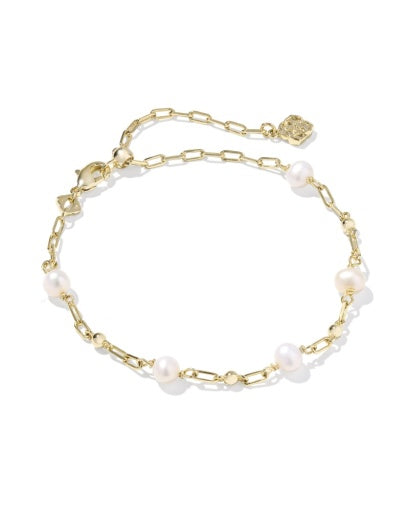 Ashton Delicate Chain Bracelet Gold Freshwater Cultured Pearl - Southern Belle Boutique