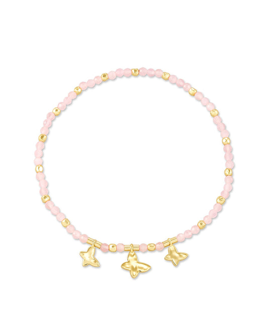 Lillia Butterfly Stretch Bracelet Gold Pink Cats Eye - Southern Belle Boutique