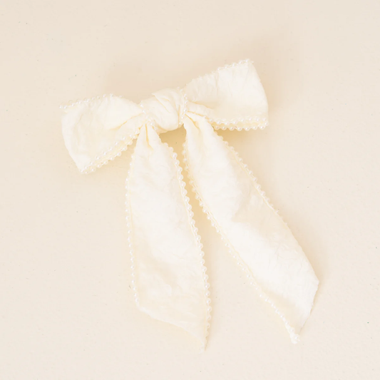 Cream Pearl Hair Bow - Southern Belle Boutique