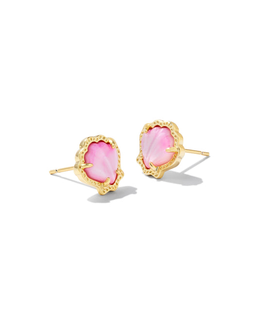 Brynne Shell Stud Earrings - Gold Blush Ivory Mother Of Pearl - Southern Belle Boutique
