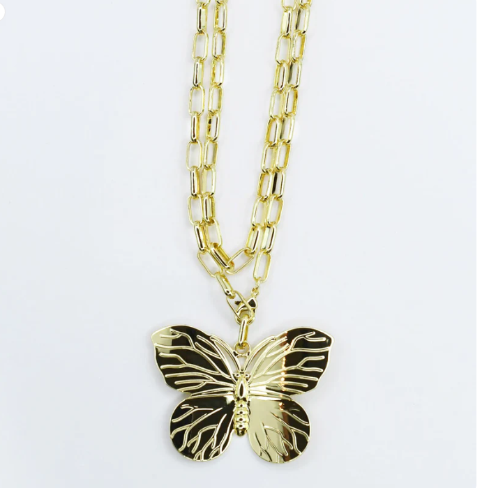 Wings of Grace Double Chain Necklace - Southern Belle Boutique