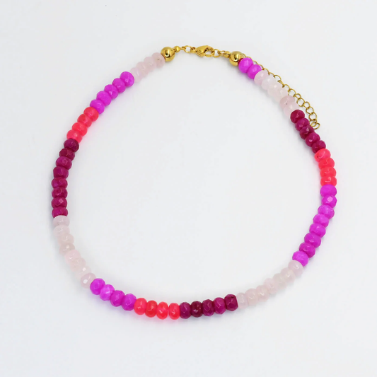 All Pink Gemstone Necklace