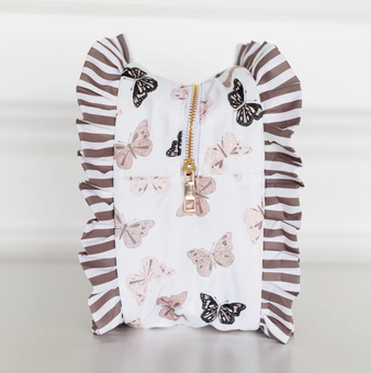 Butterfly Ruffled Nylon XL Pouch