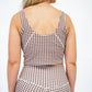 Brown Gingham Cropped Tank Top