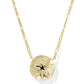 Sand Dollar Short Pendant Necklace Gold Natural Mother Of Pearl - Southern Belle Boutique