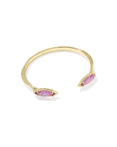 Ophelia Cuff Bracelet Gold Light Mauve Illusion S/M - Southern Belle Boutique