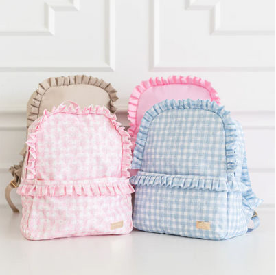 Ruffle Nylon Backpack - Pink Floral