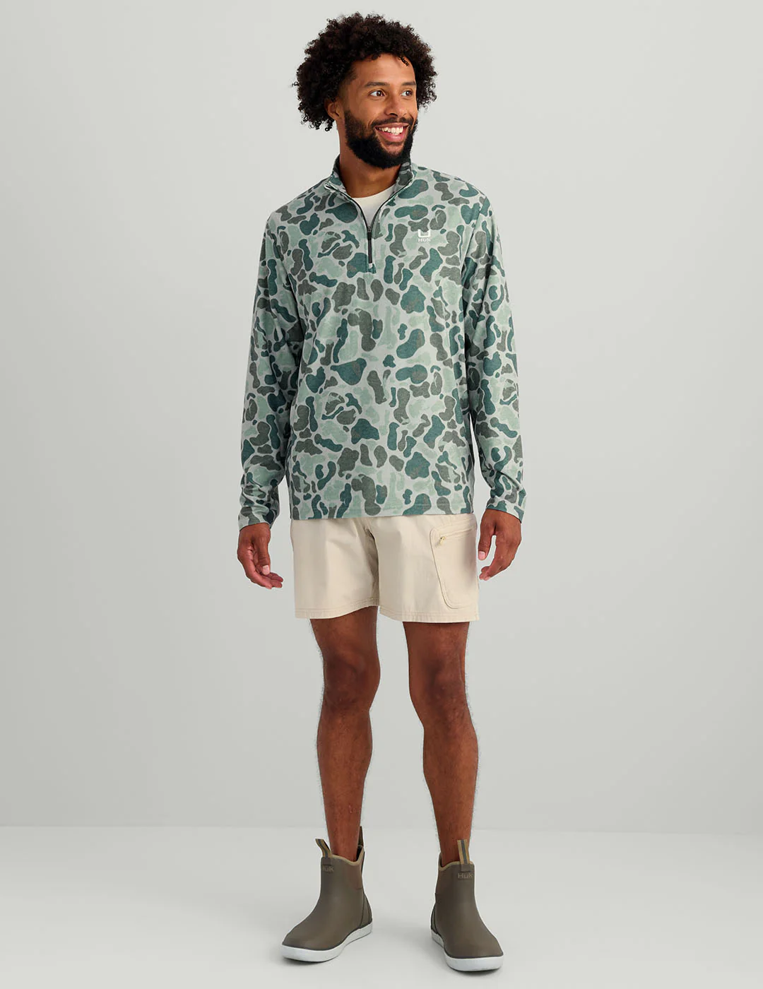 Leeward Lightweight Fleece 1/4 Zip - Volcanic Ash Camo