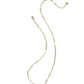 Elisa Enamel Frame Paperclip Necklace - Gold White Mother Of Pearl - Southern Belle Boutique